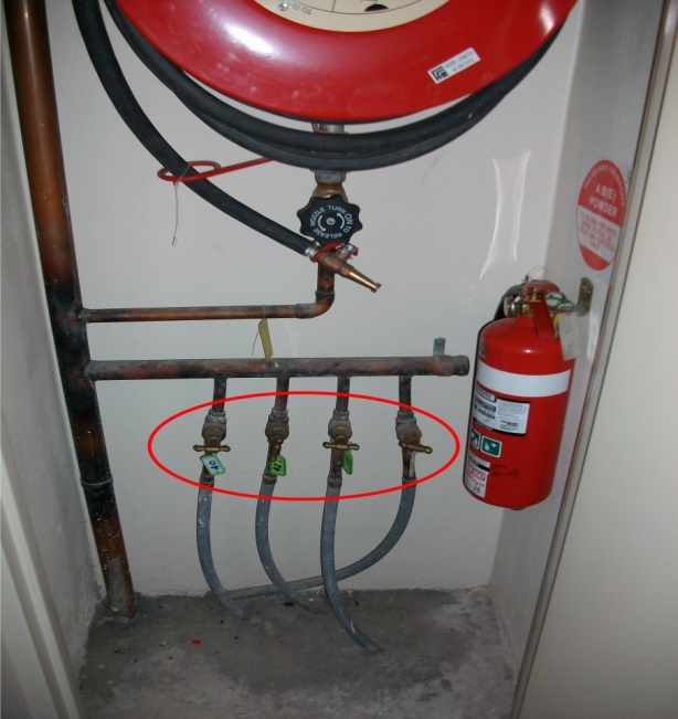 Tap to shut off cold water 