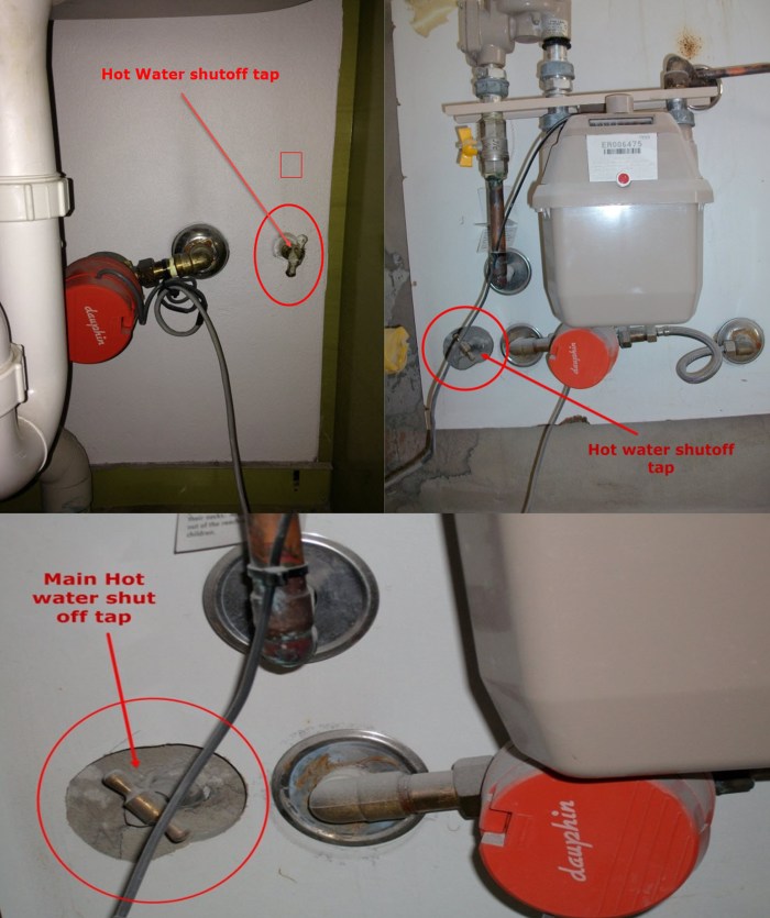 Tap to shut off hot water